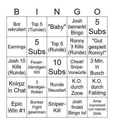 Lost Legends Bingo Card