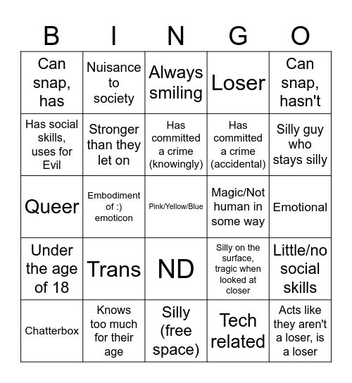 ARGIE BLORBO BINGO Card