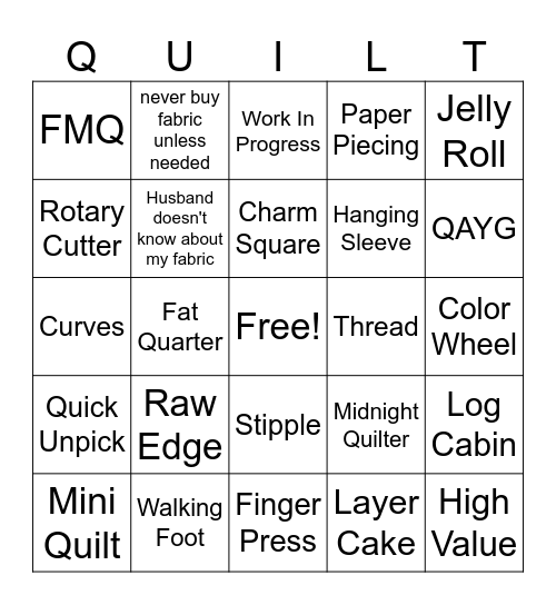 Rheinland Pfalz Quilto Bingo Card