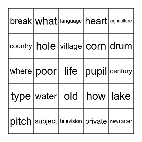 The Boy Who Harnessed The Wind – Presentations – 1x Bingo Card