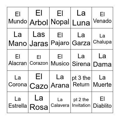 Summer of Mariposas Loteria Bingo Card