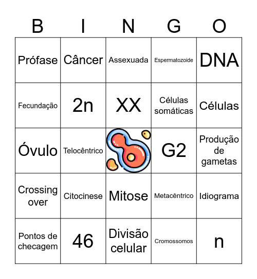 BINGO DIVISÃO CELULAR Bingo Card
