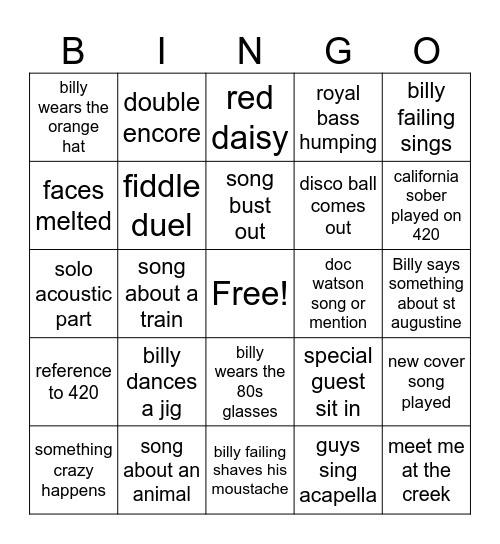 BMFS Bingo Card