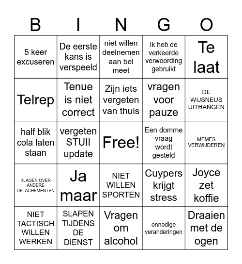 HOTO Bingo Card