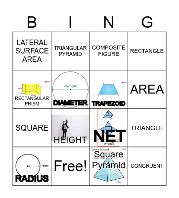 Geometry and Measurements: Area Bingo Card