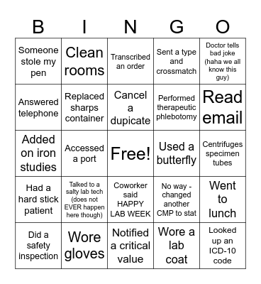 SVE Cancer Center BINGO 2024 Bingo Card