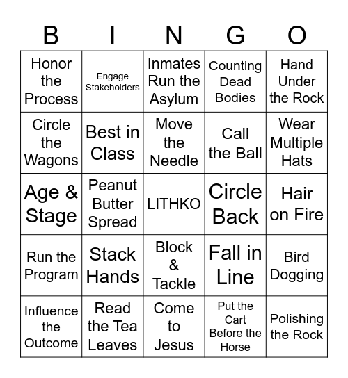 Lithko BINGO Card
