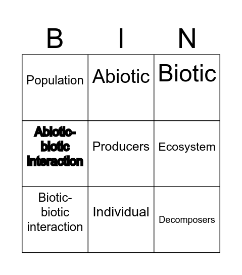 SAR Bingo Card