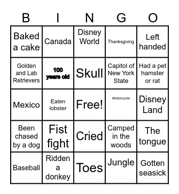 Anything goes! Bingo Card