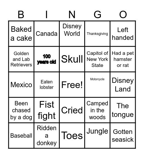 Anything goes! Bingo Card