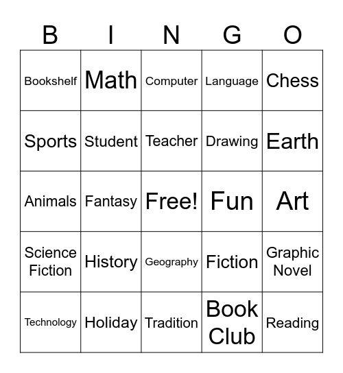 Library Bingo Card