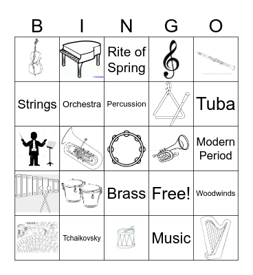 Orchestra Bingo Card