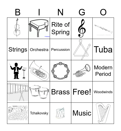 Orchestra Bingo Card