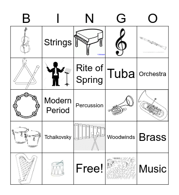 Orchestra Bingo Card