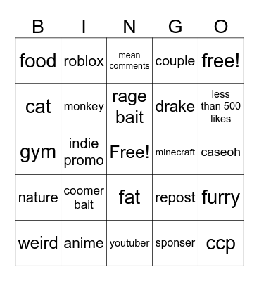 o'iweadfbjkdsfrouihre984t59898989 Bingo Card