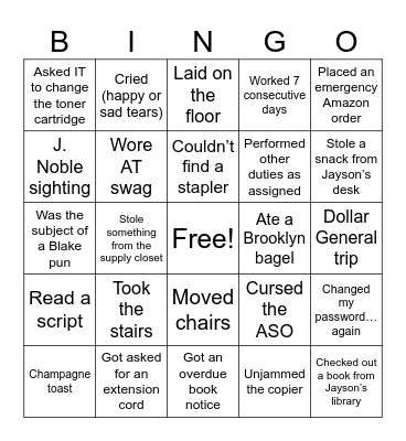 Alliance Education Bingo Card