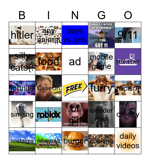 youtube shorts bingo Card