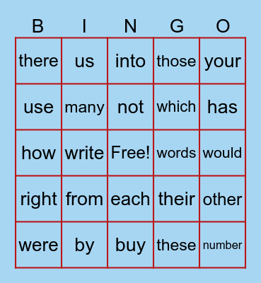 Anna #1 Bingo Card