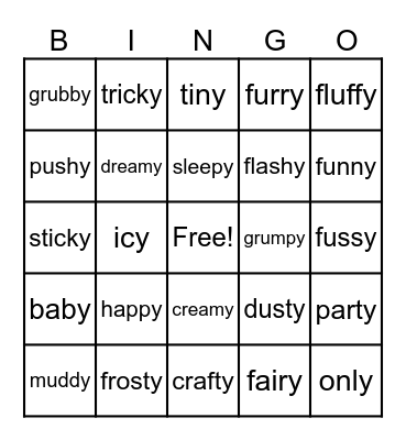 y as long e Bingo Card