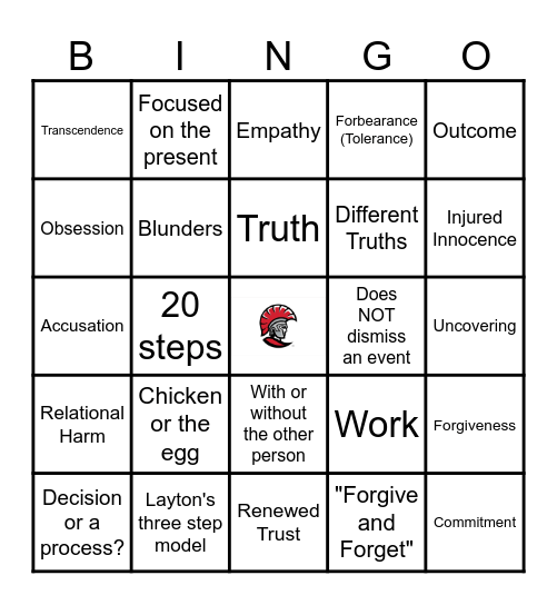 CH. 10 FORGIVENESS BINGO Card