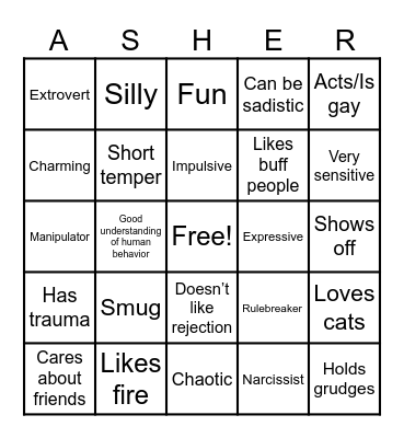 Ashergo Bingo Card