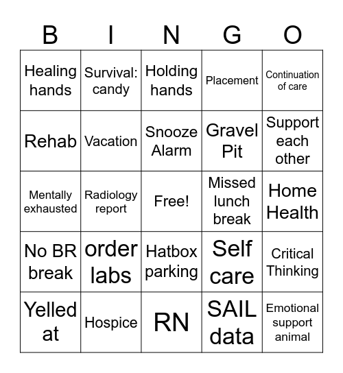 NURSES WEEK Bingo Card