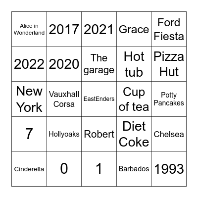 Chloe's Hen Do! Brighton 2024 Bingo Card