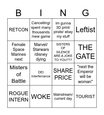 Chudhammer OUTRAGE Bingo Card
