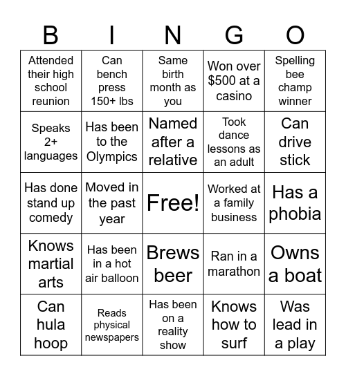 Simple Thread Coworking Bingo Card