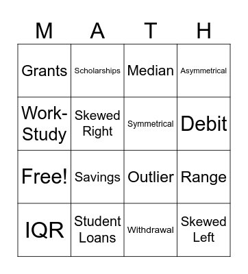 Math Bingo Card