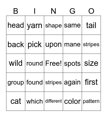 Unit 30 Bingo Card