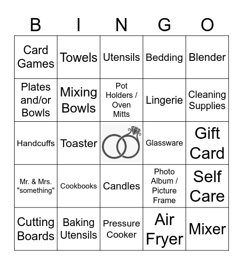 Bridal Shower Bingo Card