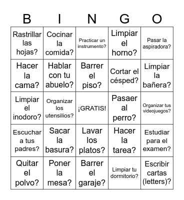 ¿Necesitas.../¿Es necesario.../¿Es importante.../¿Te gusta.../¿Tienes que... Bingo Card