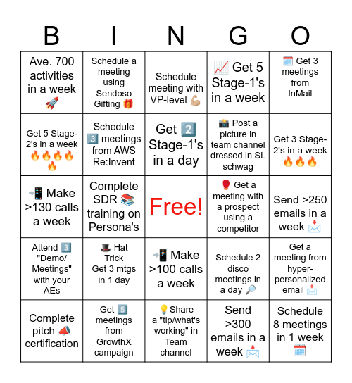 SDR Bingo v2 Bingo Card