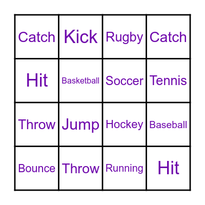 Sports I play! Bingo Card