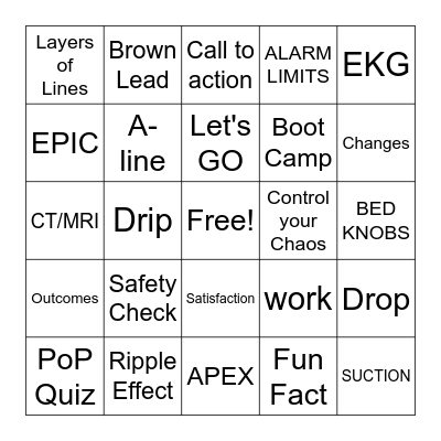 Back to Basics Bingo Card