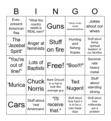 Stronger Men's Conference Bingo Card