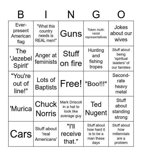 Stronger Men's Conference Bingo Card