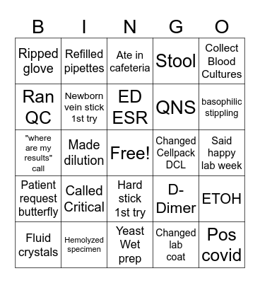 Lab Week 2024 Bingo Card