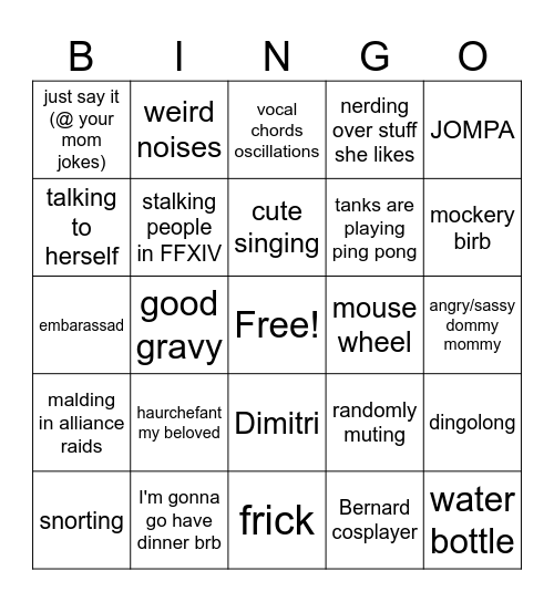 Kat BINGO Card