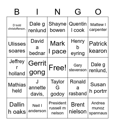 Conference Bingo Card