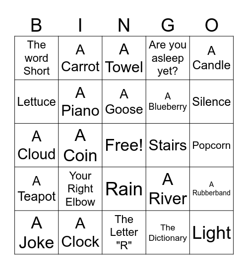 Riddle Bingo Card