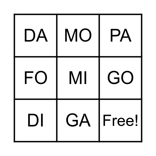 Bingo Card