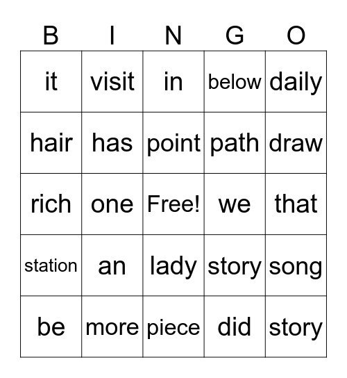 BEST Bingo Card