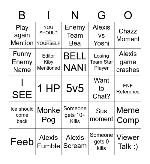 5v5 Brawl Ball Bingo Card