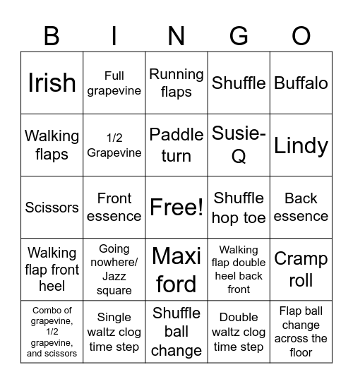 Tap Bingo Card