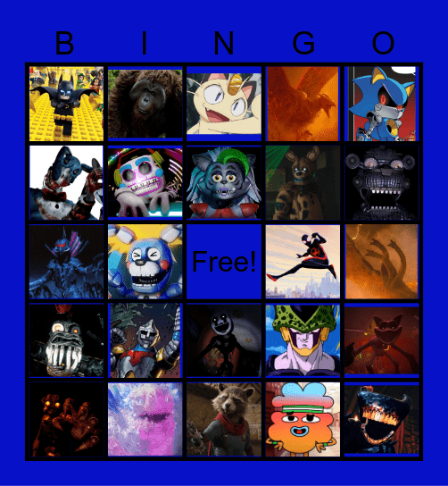 Favorite Character Bingo Card