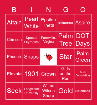 ALPHA  SIGMA  ALPHA Bingo Card