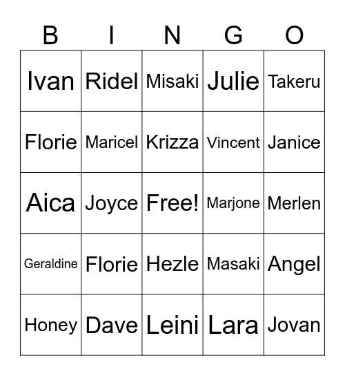 100 Corp BINGO! Bingo Card