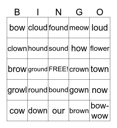 ou/ow Bingo Card